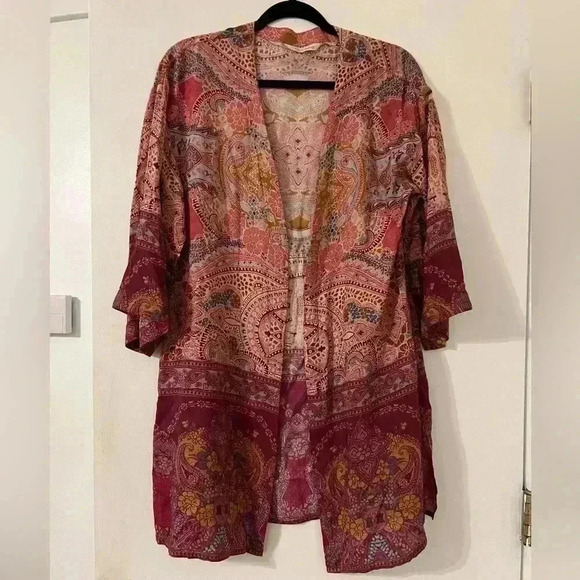 Soft surroundings multicolored floral boho open kimono size S (S138) - Picture 1 of 9